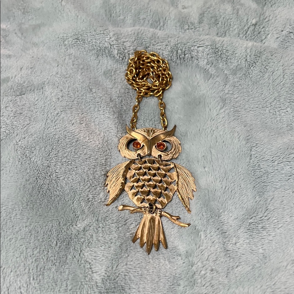 Gold Owl Pendant Necklace